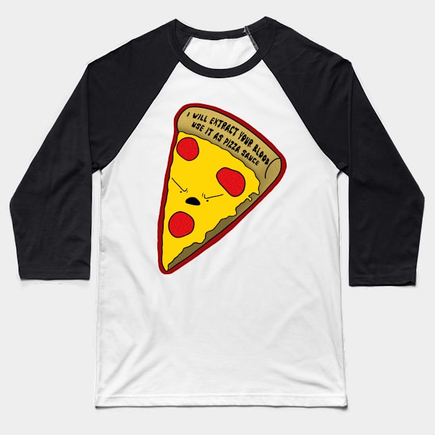 Metal Rage Pizza Baseball T-Shirt by Hellbender Creations